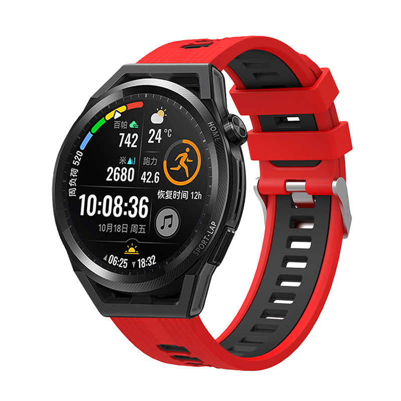 For Huawei Watch GT 3 (46mm) Dual Color 22mm Silicone Watch Strap Replacement Wrist Band For Huawei Watch GT 3 (46mm) Dual Color 22mm Silicone Watch Strap Replacement Wrist Band